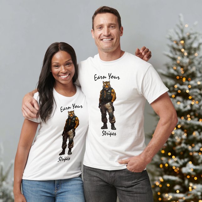 Camiseta Ganhe seu T-Shirt Tiger Tático de Stripes (Criador carregado)