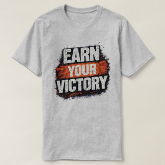 Camiseta Ganhe Sua Vitória Tipografia Grunge Laranja