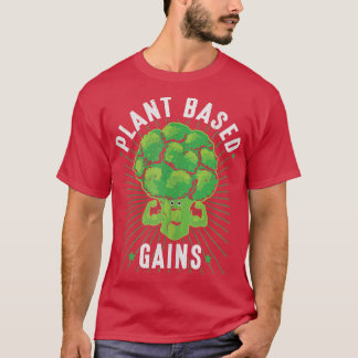 Camiseta Ganhos Baseados em Plantas Funny Broccoli Vegan Gy