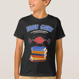 Camiseta Ganhos De Cérebro Lendo Livro De Professores Volta