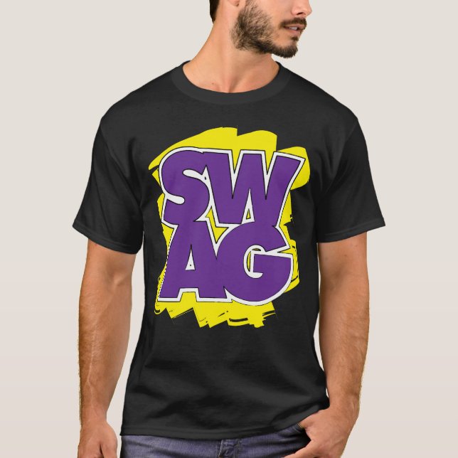 Camiseta GANHOS - roxo & amarelo (Frente)