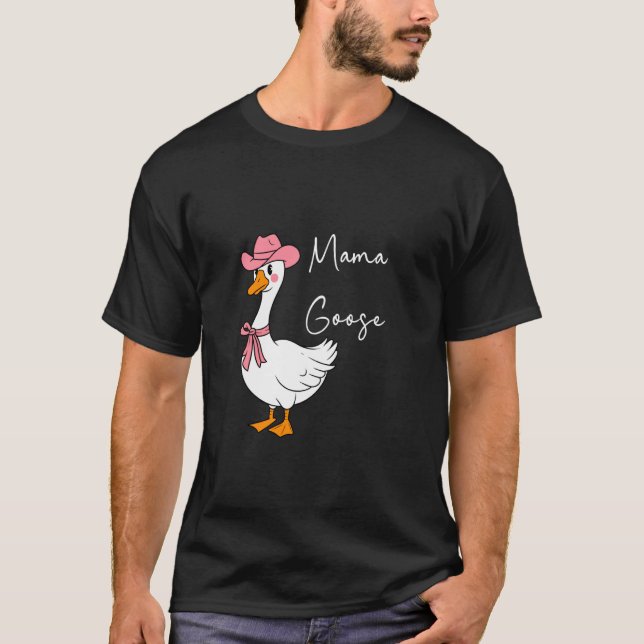 Camiseta Gansa Mamãe Divertida Família Combinando Mãe (Frente)
