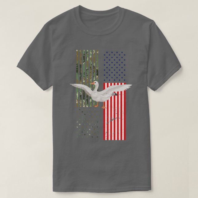 Camiseta Ganso 1 de caça à bandeira americana (Frente do Design)