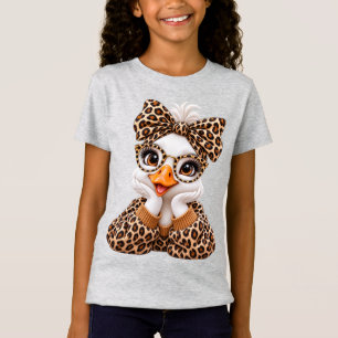 Camiseta Ganso Bobalhão Luxuoso Arco Leopardo Outono