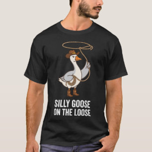 Camiseta Ganso Bobo à Solta, Cowgirl do Ganso Engraçado
