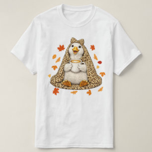 Camiseta Ganso Bobo Envolto em Cobertor de Leopardo com Caf