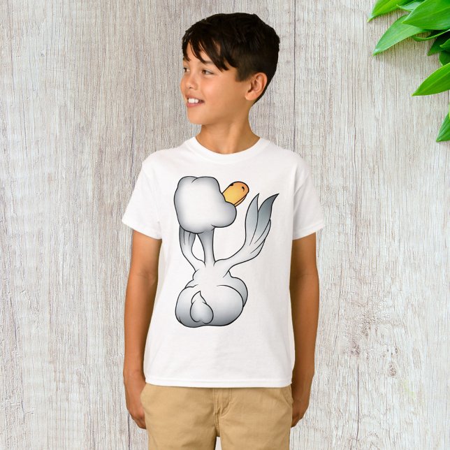 Camiseta Ganso Branco Por Trás Pássaro Bobo (Criador carregado)