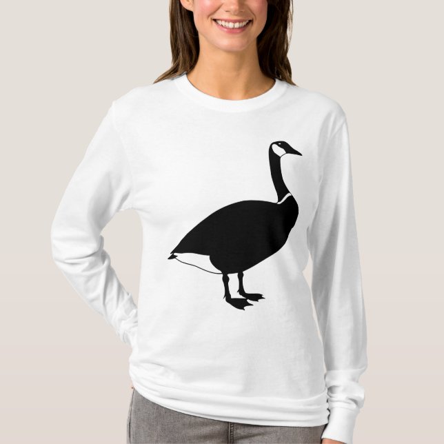 Camiseta Ganso canadense preto bonito (Frente)