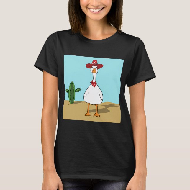 Camiseta Ganso Caubói Gary com chapéu e bandana (Frente)