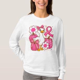 Camiseta Ganso Coquete Fita Rosa Conscientização do Câncer 