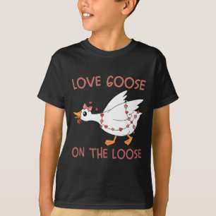 Camiseta Ganso do Amor à Solta Funny Valentine Goose Humor