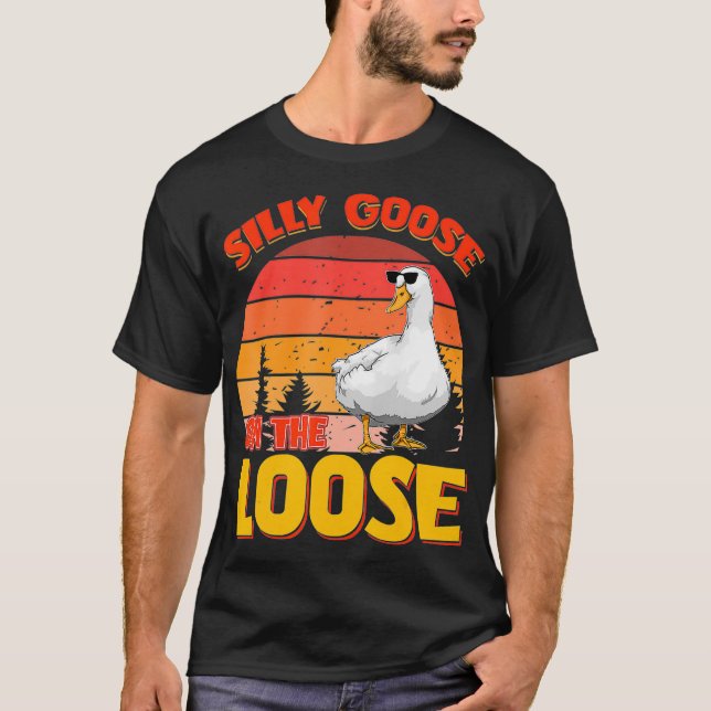 Camiseta Ganso Do bobo No Burro De Peitos Engraçados Retro  (Frente)