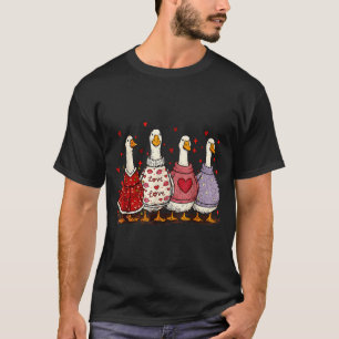 Camiseta Ganso do Dia dos Namorados Coração Ganso Bobo Dia