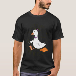 Camiseta Ganso Engraçado Bruxa Vassoira Halloween Fofo Assu