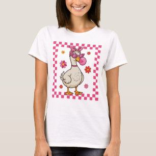 Camiseta Ganso engraçado com óculos solares e Bublegum