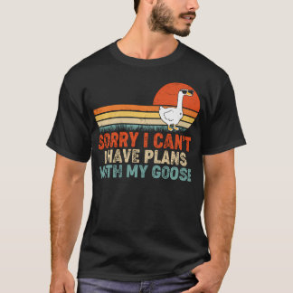 Camiseta Ganso Engraçado Desculpe Não Posso Tenho Planos Co