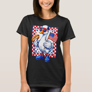 Camiseta Ganso engraçado patriótico cachorro quente churras