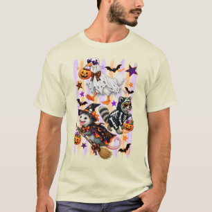 Camiseta Ganso Mapache Gambá Listrado de Halloween