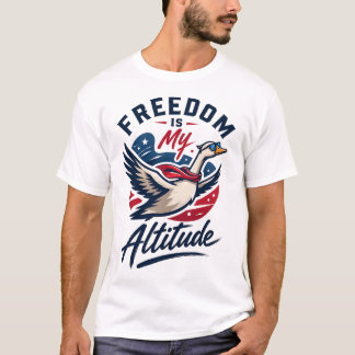 Camiseta Ganso Patriótico de Liberdade Gráfico Vintage