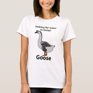 Camiseta Ganso Procurando Água Para O Ganso Africano Nataçã