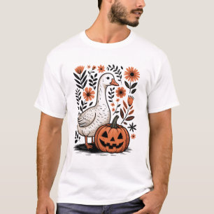 Camiseta Ganso Queda De Ganso Ganso Floral Boho Halloween F