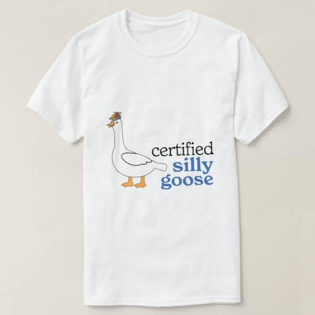 Camiseta Ganso Tolo Certificado Com Chapéu Adorável de Héli (Frente do Design)