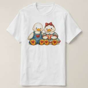 Camiseta Ganso Vintage Personalizado Casal de Ganso Retrô d