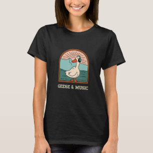 Camiseta Gansos e Notas de Música Músicas Cute Goose Clef