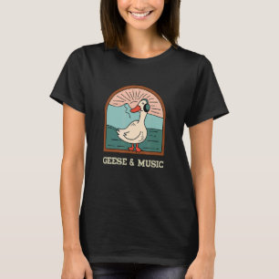 Camiseta Gansos e Notas de Música Músicas Cute Goose Clef