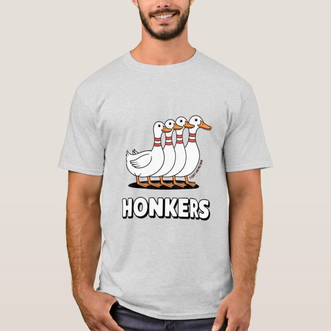 Camiseta Gansos Honkers Hilários Meme de Ganso Engraçado (Frente)