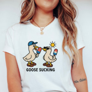 Camiseta Gansos Lambendo Sorvete; Ganso Bonito e Bobo