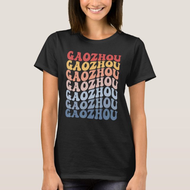 Camiseta Gaozhou City Groovy Retro (Frente)