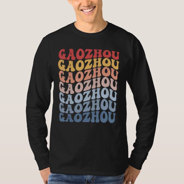 Camiseta Gaozhou City Groovy Retro (Frente)