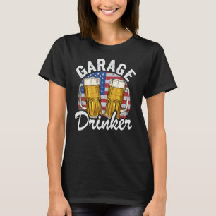 Camiseta Garage Drinker American Flag Pai Mens Garage