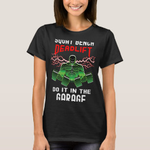Camiseta Garage Gym Squat Bench Entalhe