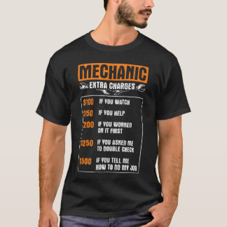 Camiseta Garage Mechanic Etra Charges Rate Caruning S frien