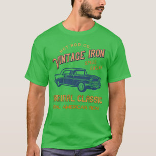 Camiseta garagem de carro antigo garota de ferro família am