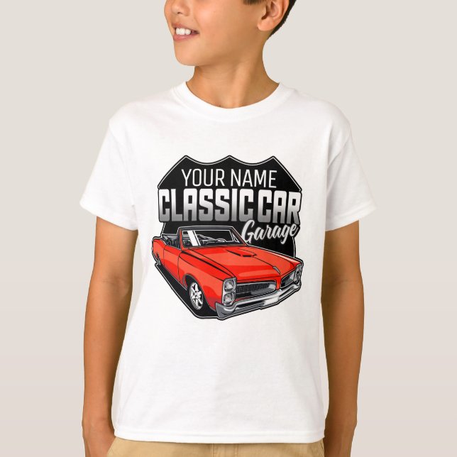 Camiseta Garagem de Carro Clássico Conversível Personalizad (Frente)