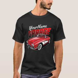 Camiseta Garagem de Carro Esportivo Clássico Vermelho C1 Pe