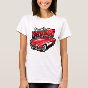 Camiseta Garagem de Carro Esportivo Vermelho Clássico 1961 