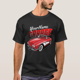 Camiseta Garagem de Carro Esportivo Vermelho Clássico 1961 