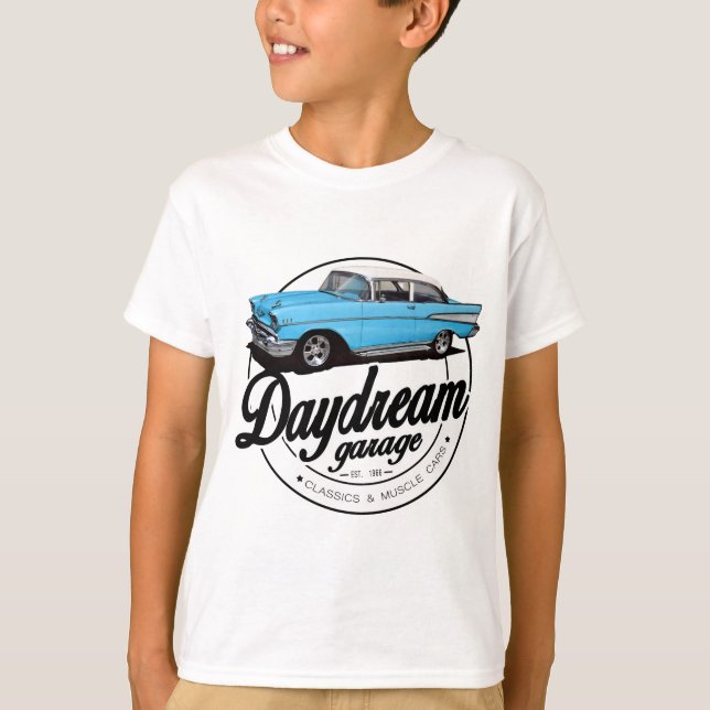 Camiseta Garagem do Daydream com o Bel Air 1957 de (Frente)