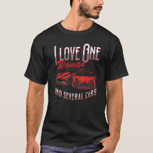 Camiseta Garagem Eu Amo Uma Mulher E Vários Carros Caminhão