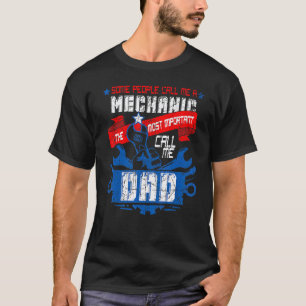 Camiseta Garagem Homens Mecânico Pai Algumas Pessoas Me Cha
