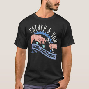 Camiseta Garagem Homens Pai e Filho Parceiros de Reparo Dia