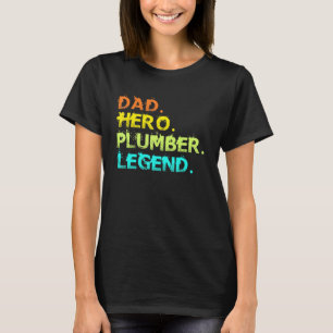 Camiseta Garagem Homens Pai Herói Encanador Lenda Mecânico