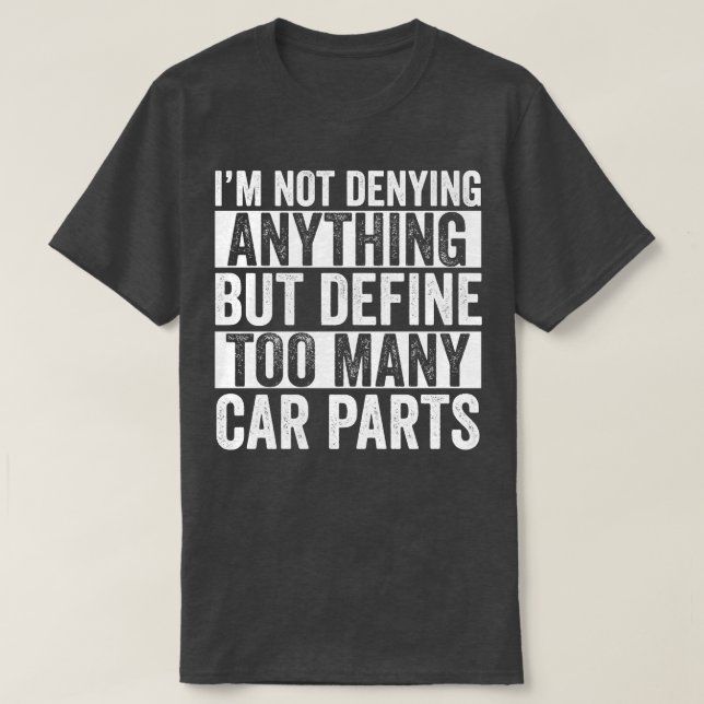 Camiseta Garagem Mecânica Automática de Peças Engraçadas po (Frente do Design)