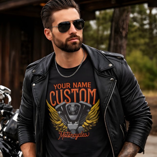 Camiseta Garagem Personalizada de Eagle Wings Biker (Criador carregado)