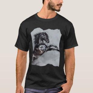 Camiseta garanhão Andaluz preto cavalo de exposição bonito