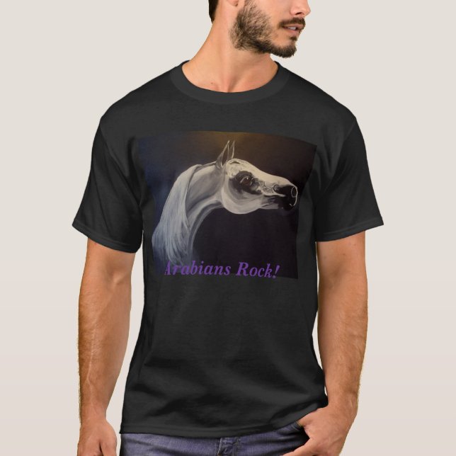 Camiseta Garanhão árabe orgulhoso, rocha dos Arabians! (Frente)
